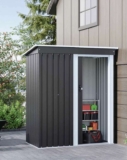 Livingandhome Roomy Lockable Metal Storage Shed 164x88x182cm Anthracite