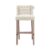 Livingandhome Set of 2 Linen Tufted Bar Stools with Wood Legs