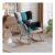 Livingandhome Upholstered Rocking Armchair