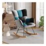 Livingandhome Upholstered Rocking Armchair with Wood Base