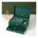 Livingandhome Velvet Jewellery Box with Lock