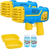 Lizzy Bubble Gun with Solution Battery Operated Bubble Blaster Toy 36 Hole Bubble Machine Kids Outdoor Summer Toy Bubble Shooter with Tray and 50ml Liquid Party Garden Fun Toy – Set of 2