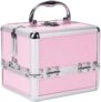 Lockable Makeup Organizer Box, Large Capacity Cosmetic Case for Beauty Products, Jewelry & Skincare Storage, Portable Vanity Storage Box (Pink)