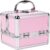 Lockable Makeup Organizer Box, Large Capacity Cosmetic Case for Beauty Products, Jewelry & Skincare Storage, Portable Vanity Storage Box (Pink)