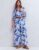 Lola Linen Jumpsuit Blue Botanical Flourish Mono