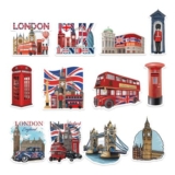 London Icons Fridge Magnets Souvenir Set of 12