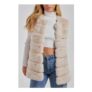Long Lux Faux Fur Gilet in Stone ( Also Available in Black)