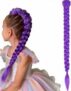 Long Purple Braiding Hair Extensions 26 Inch Pre Stretched Synthetic Clip in Hair Extension for Box Braids for Halloween Costume Cosplay Stage Parties