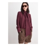 Long-Sleeve Blouse with a Scarf Collar