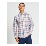 Long Sleeve Irregular Check Shirt in Oyster White