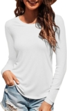 Long Sleeve Tops Women Round Neck Slim Fit Basic T Shirt