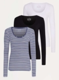 Long Sleeve Womens Basic Scoop Neck Top 3 Pack – Free C&C