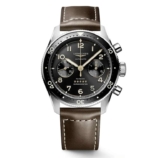 Longines Spirit Flyback Brown Leather Strap Watch