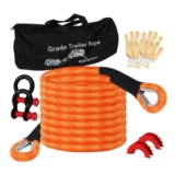 Longzhuo 6M Tow Strap Recovery Rope 22000 LBS 10T Heavy-Duty