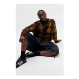 Loom Brown Argyle Brushed Knit Jumper
