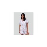 Loungeable White Tennis Print Short Sleeve Pyjama Set