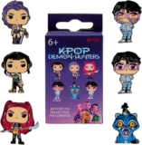 Loungefly – KPop Demon Hunters – Blind Box Enamel Pins – Mystery Pack with 1 of 6 Characters – Jinu, Rumi, Zoey, Mira, Derpy – Chance for Rare Chase Variant: Jinu with Glowing Demon Marks – Gift Idea