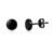 Loutade Black Mens Sterling Silver 6mm Disc Stud Earrings