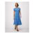 Lucy Short Sleeve Jersey Midi Dress in Blue Palm Print
