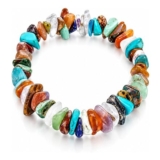Lunari Crystal Chip Bracelet Multicolour Gemstone Beaded Jewellery Unisex Gift