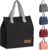 Lunch Bags for Women Men, Portable Insulated Lunch Bag Water-Resistant Leak-Proof Lunch Box Tote Bag for Kids Girls Boys Adults, Thermal Cooler Bag for Work School Picnic Travel (Black)