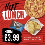 Lunch Deal – Small Pizza Side (£1 for a 500ml Drink) – Monday to Friday, 11am – 4pm – Selected Locations