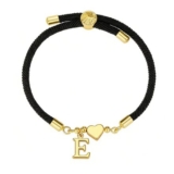 Lunvky Initial Heart Letter Bracelets, 14K Gold-Plated, Adjustable