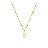 Lunvky Silver Initial Necklace, 14k Gold-Plated Name Pendant