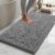 LuxUrux Small Bath Mat AS-SEEN-ON-TV Extra-Soft Plush Shower Rug, 42 x 60 cm Compact Chenille Microfiber Bathroom Rug, Super Absorbent Shaggy Bath Mat (Light Grey)