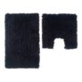 Luxurious Black Twist Cotton Bath Mat and Pedestal Set