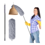 Lychico Extendable Microfiber Duster with 96-Inch Telescopic Pole