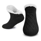 Lykofudi Women Slipper Socks, Fluffy Fleece-Lined, Anti-Slip