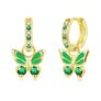 Lynizo Green 925 Silver Butterfly Drop Earrings for Women