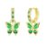 Lynizo Green 925 Silver Butterfly Drop Earrings for Women