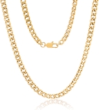 MAIBAOTA Mens Cuban Chain Necklace 2026 Fathers Gifts with Card for Dad Husband Silver Gold Black Stainless Steel Mens Necklaces Jewellery 3/6/9mm Width 46/51cm Length