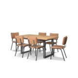 MAINE Natural Solid Oak & Metal Extending Dining Table