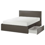 MALM Bed frame, high, w 2 storage boxes, dark grey £144, Double Black £184 (Other Colours & Sizes Available) Free Click & Collect