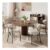 MALOL 6-Piece Fabric Dining Chairs, Camel, Metal Legs