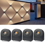 MALORY 4-Packs Outdoor Wall Lights, 8W IP65 Waterproof Up and Down Lights Outdoor Modern Wall Sconce, Aluminium Outside Wall Lights Mains Powered for Front Door, Garage, Small Size