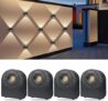 MALORY 4-Packs Outdoor Wall Lights, 8W IP65 Waterproof Up and Down Lights Outdoor Modern Wall Sconce, Aluminium Outside Wall Lights Mains Powered for Front Door, Garage, Small Size