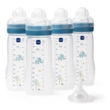 MAM Easy Active Bottles, 4x 330ml, Easy-Grip, Blue