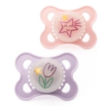MAM Original Glow-in-the-Dark Pacifiers, 0-6M, 2-Pack, Orthodontic Design