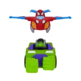 MARVEL Spidey and His Amazing Friends Team Up Tank – Combining 6-Inch Hulk Smash Tank and 4-Inch Spidey Glider Jet