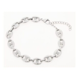 MAUDELLA Stainless Steel Oval Link Chain Bracelet