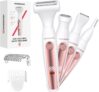 MAXGROOM 4-in-1 Electric Lady Shavers, Bikini Trimmer Women IPX6 Waterproof, Private Part Electric Shaver 120 Mins Use, Cordless Rechargeable Groomer Women, Painless Intimate Razor for Body, Underarm
