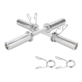 MAXSTRENGTH Olympic Dumbbell Bars, Pair, 2 In, Chrome