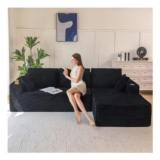 MAXYOYO Modular Sectional Sofa, L-Shaped Corner Couch, No Assembly, Black