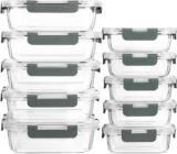 MCIRCO 10 Pack Glass Food Storage Containers with Lifetime Locking Lids – Sold by LangX Direct FBA