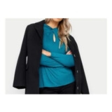 M&Co Blue Twist Neck Keyhole Detail Top ( also available in black)