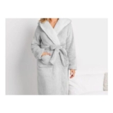 M&Co Grey Contrast Hooded Dressing Gown